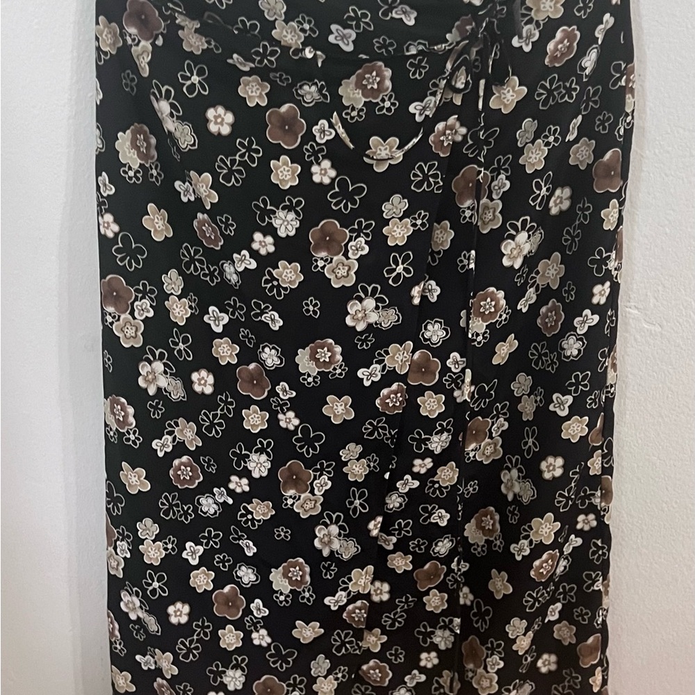 Jonathan Martin Pink and White Wrap Midi Skirt